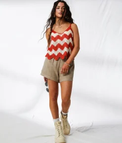 33 Coastal Chevron Sweater Tank Top Red White Chevron