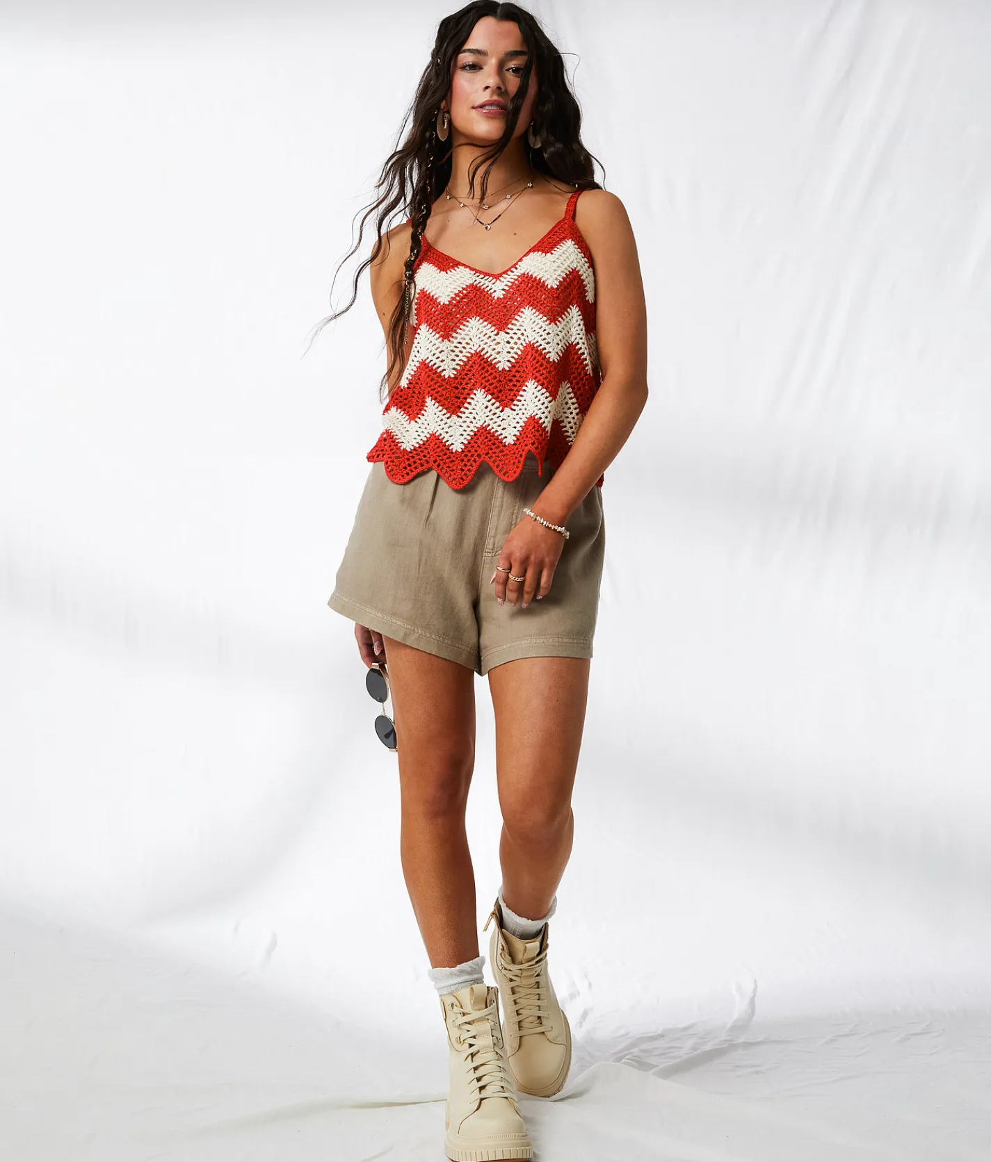 33 Coastal Chevron Sweater Tank Top Red White Chevron