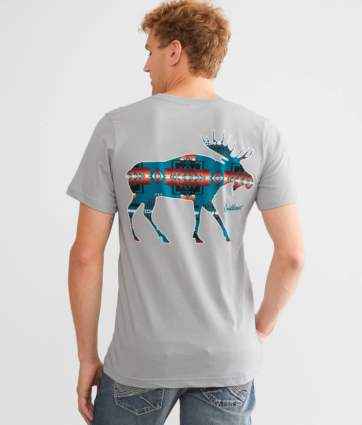 Graphic T-Shirts | Pendleton Chief Joseph Moose T-Shirt Solid Athletic Grey