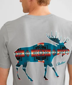 Graphic T-Shirts | Pendleton Chief Joseph Moose T-Shirt Solid Athletic Grey