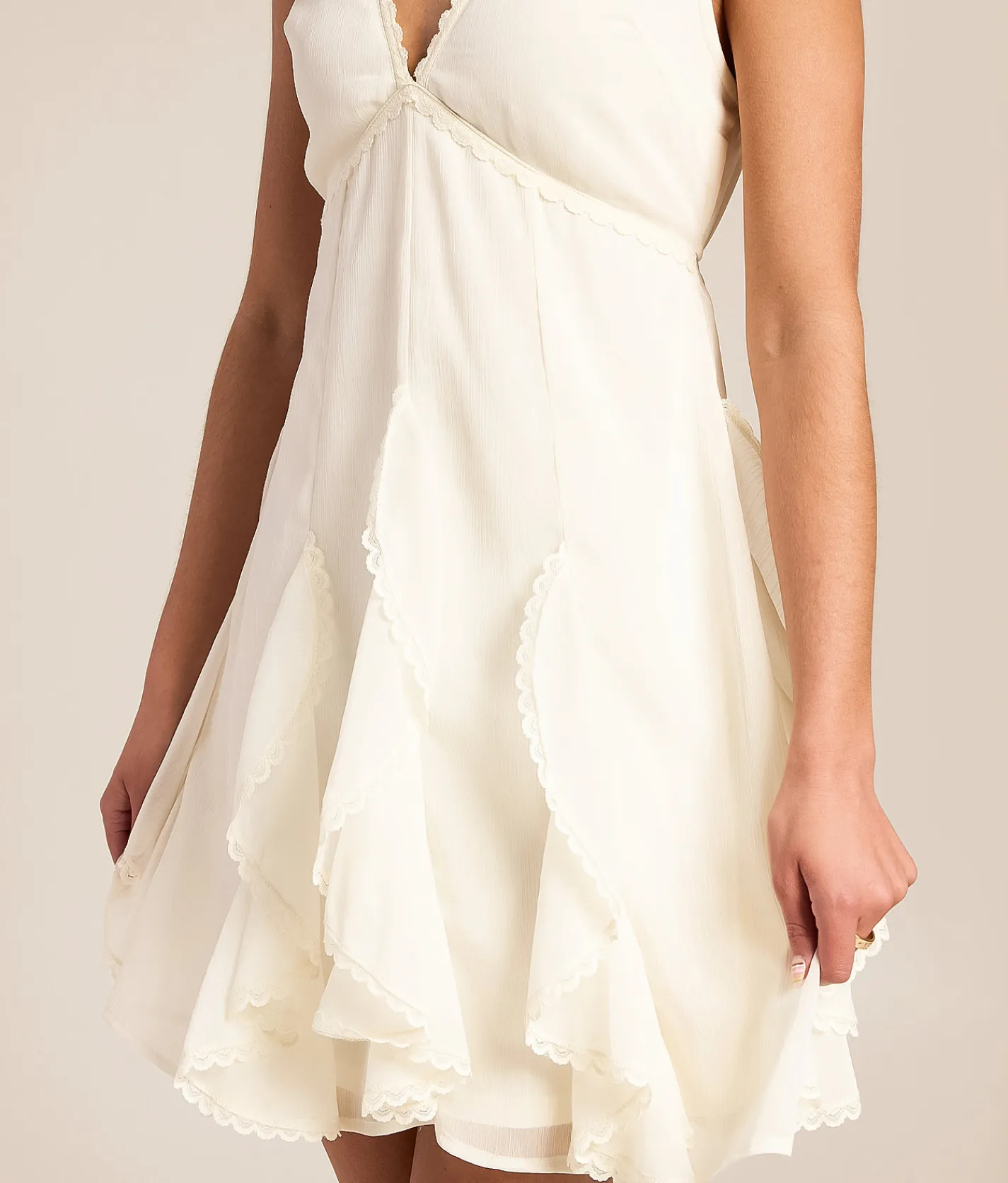 Willow & Root Chiffon Tiered Mini Dress White Online