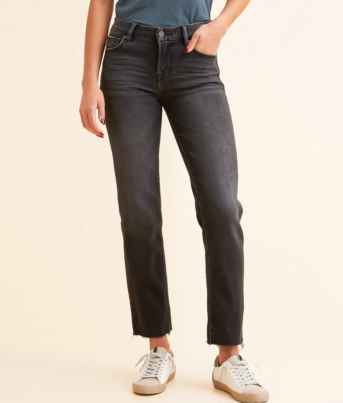 HIDDEN Chloe Cropped Straight Stretch Jean Charcoal Sale