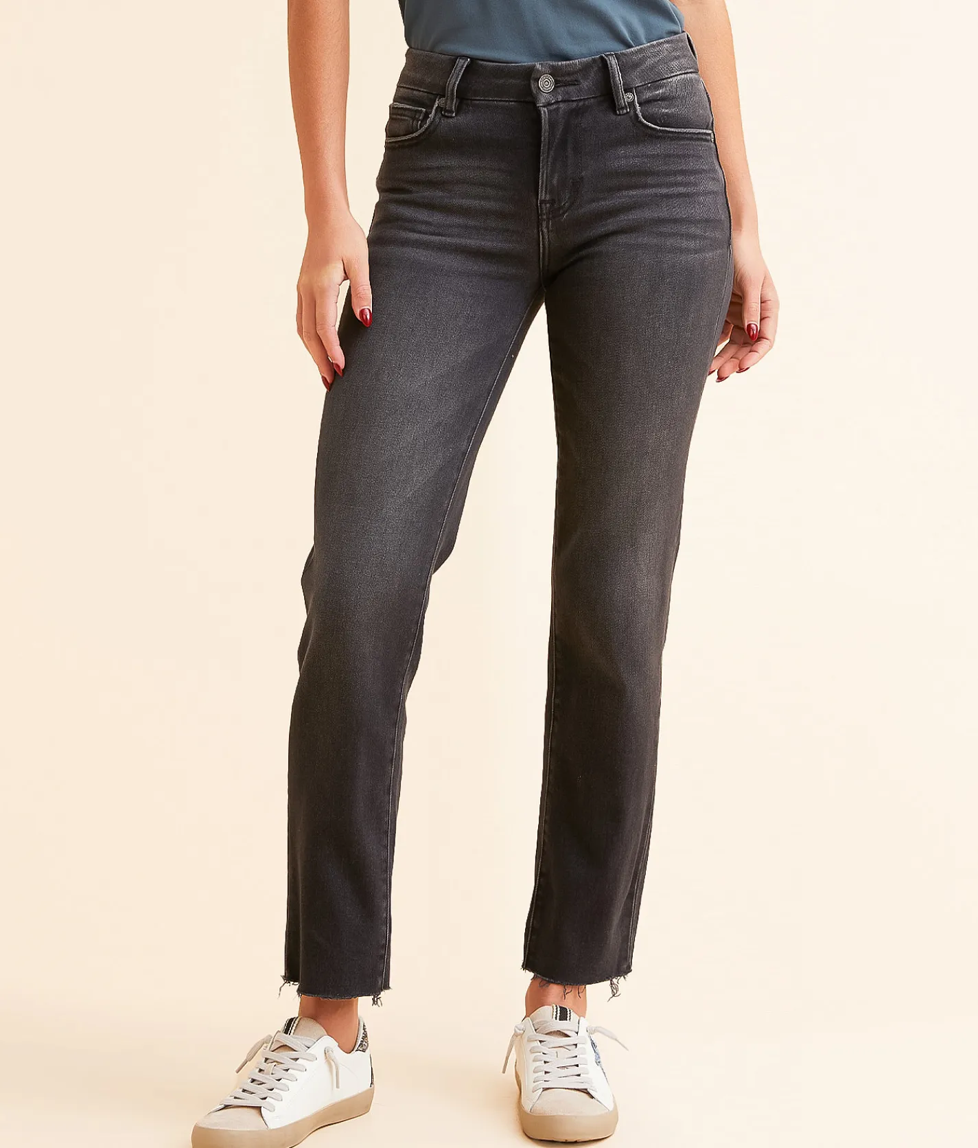 HIDDEN Chloe Cropped Straight Stretch Jean Charcoal Sale