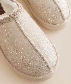 Shoes | Very G Chloe Rhinestone Slipper Cream