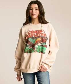 Merch Traffic Chris Stapleton Oversized Band Pullover Natural Hot