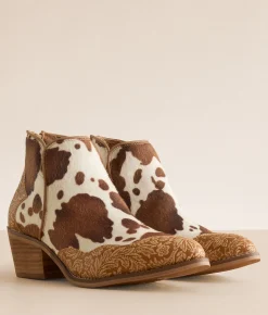 Very G Chrissy Cow Western Ankle Boot Tan Discount