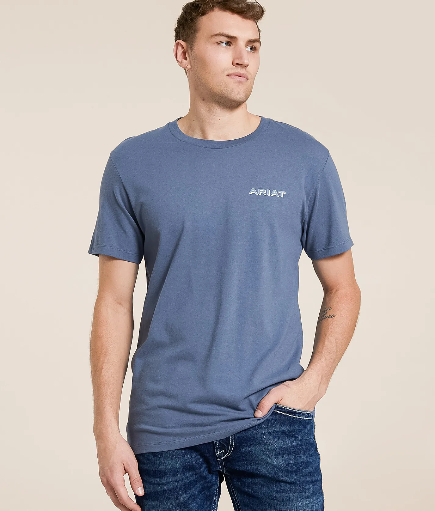 Ariat Chrome Badge T-Shirt Silver Pine Outlet
