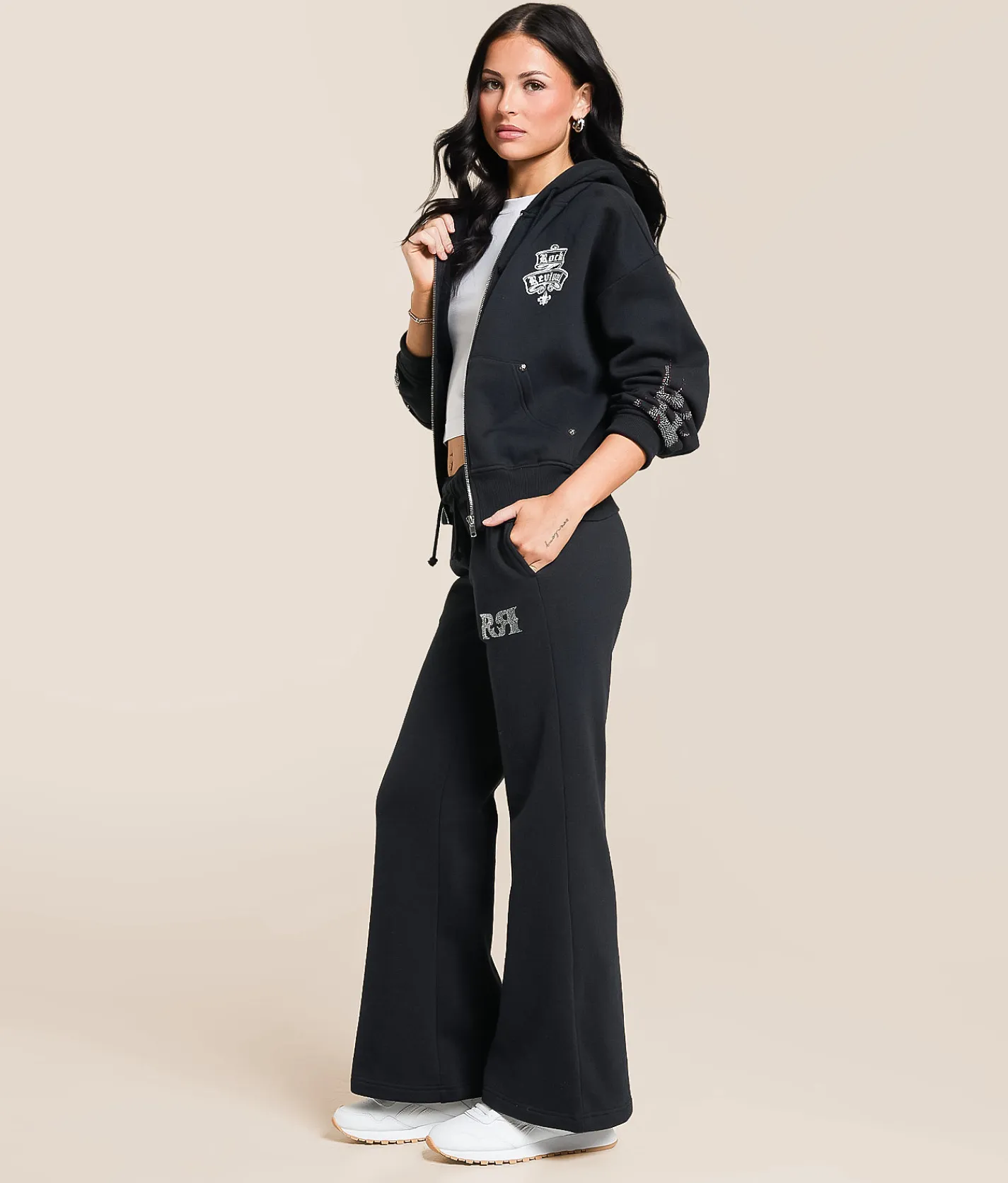 Rock Revival Chrome Flame Sweatpant Black Clearance