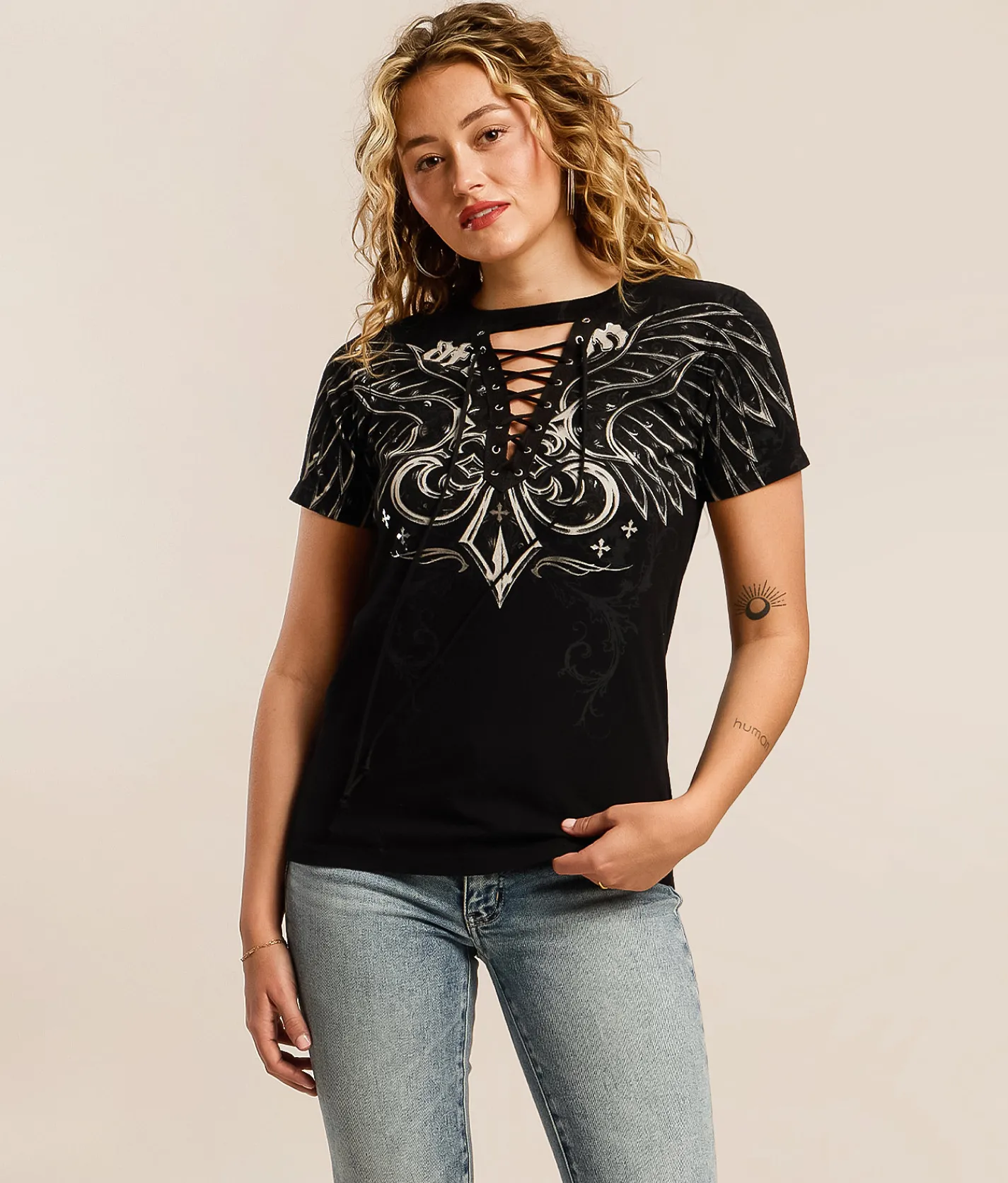 Tops | Affliction Chrome T-Shirt Black