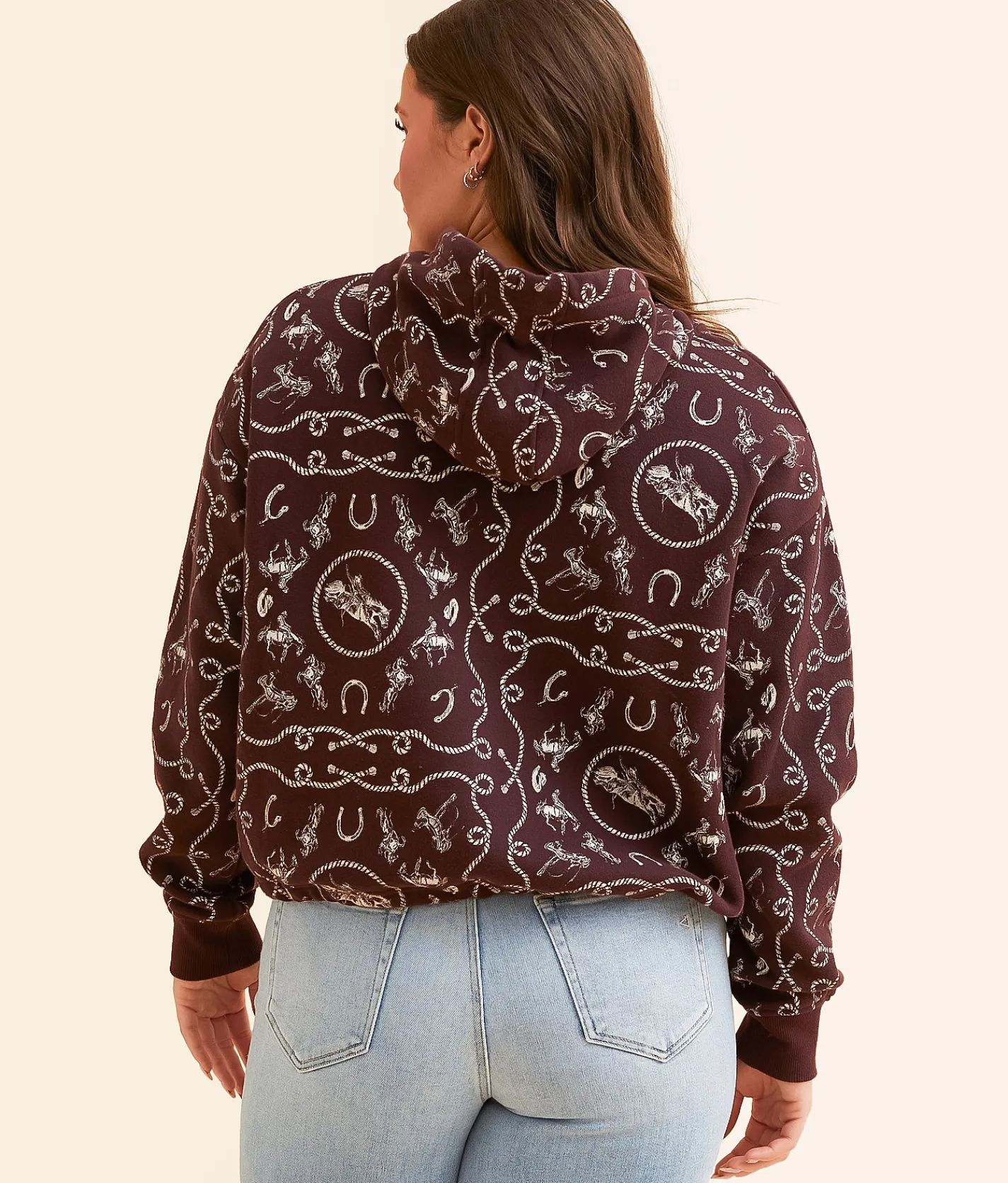 Wrangler® Cinched Western Hooded Sweatshirt Fudge Clearance