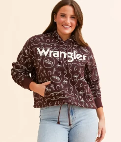Wrangler® Cinched Western Hooded Sweatshirt Fudge Clearance