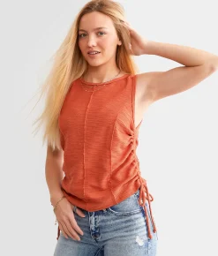BKE Cinch Tie Tank Top Langoustino Clearance