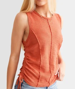 BKE Cinch Tie Tank Top Langoustino Clearance