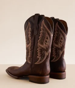 Circle G by Corral Embroidered Leather Cowboy Boot Chocolate Online
