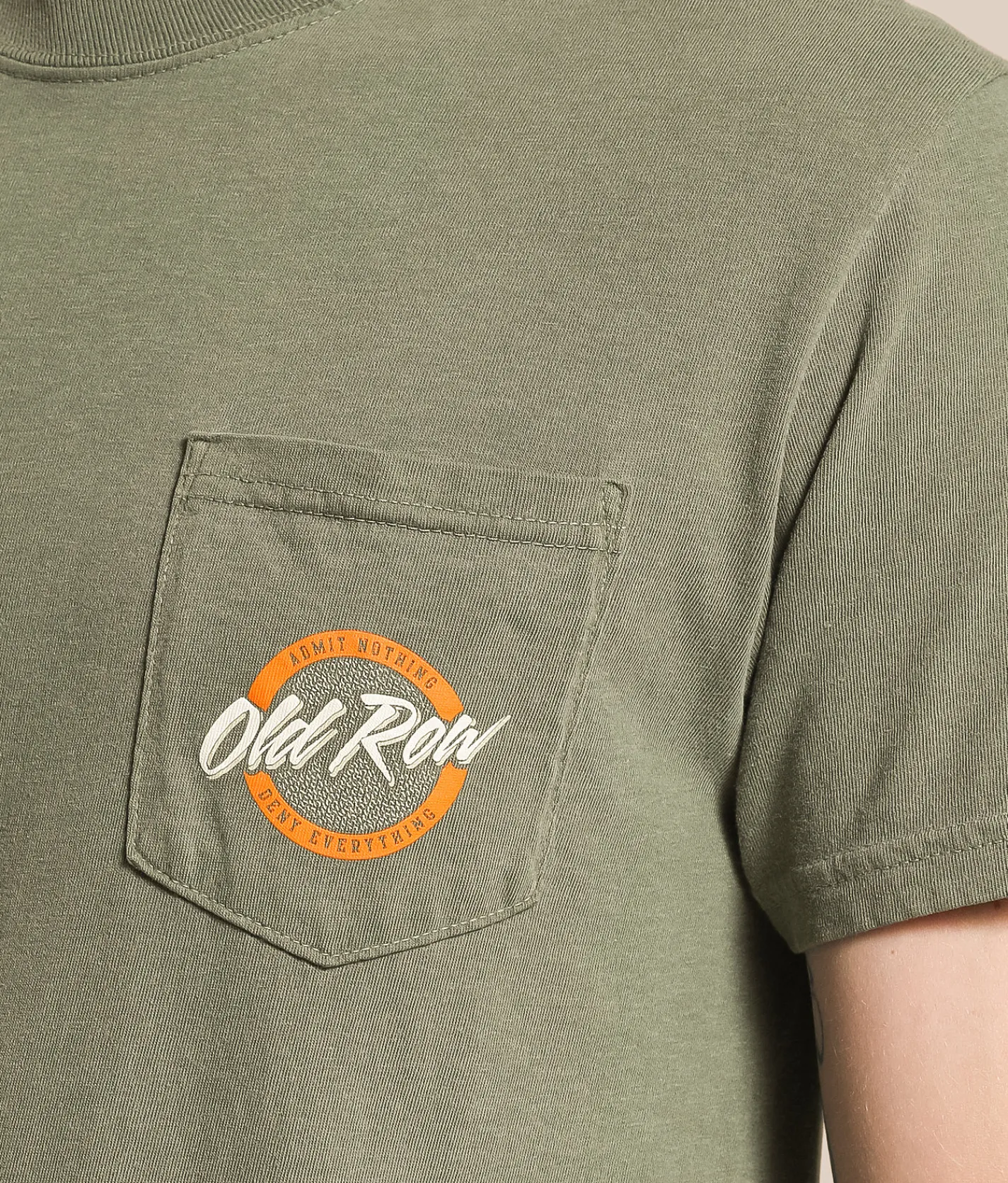 Tops|Graphic T-Shirts | Old Row Circle Logo T-Shirt Moss