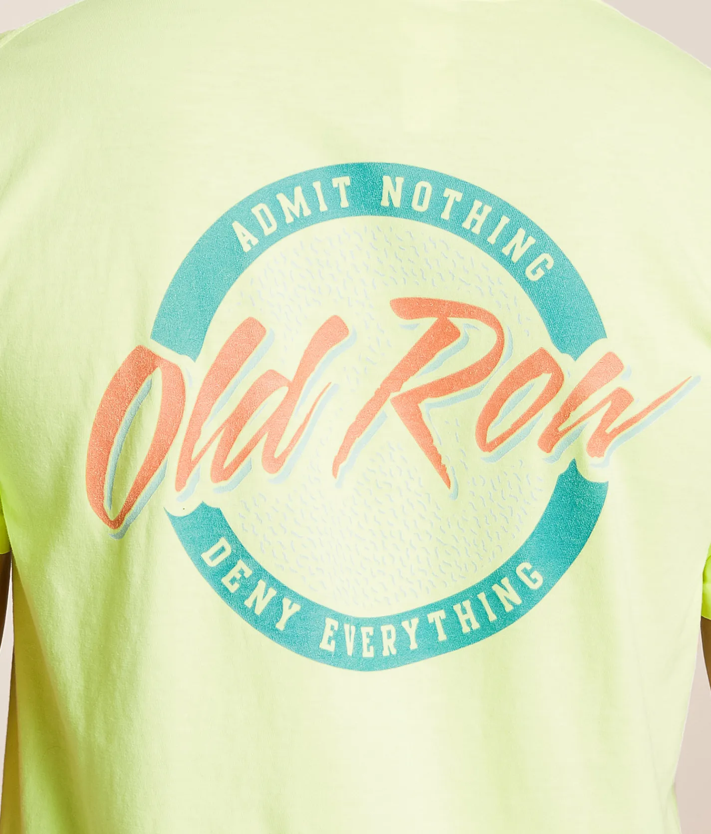 Tops|Graphic T-Shirts | Old Row Circle Logo T-Shirt Neon Lemon