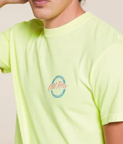 Tops|Graphic T-Shirts | Old Row Circle Logo T-Shirt Neon Lemon