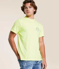 Tops|Graphic T-Shirts | Old Row Circle Logo T-Shirt Neon Lemon