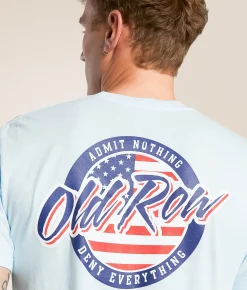 Graphic T-Shirts | Old Row Circle Logo USA T-Shirt Chambray