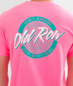 Old Row Circle Neon T-Shirt Neon Pink Hot