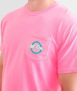 Old Row Circle Neon T-Shirt Neon Pink Hot