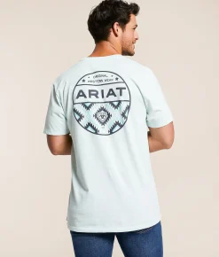 Tops|Graphic T-Shirts | Ariat Circle Wave T-Shirt Wan Blue