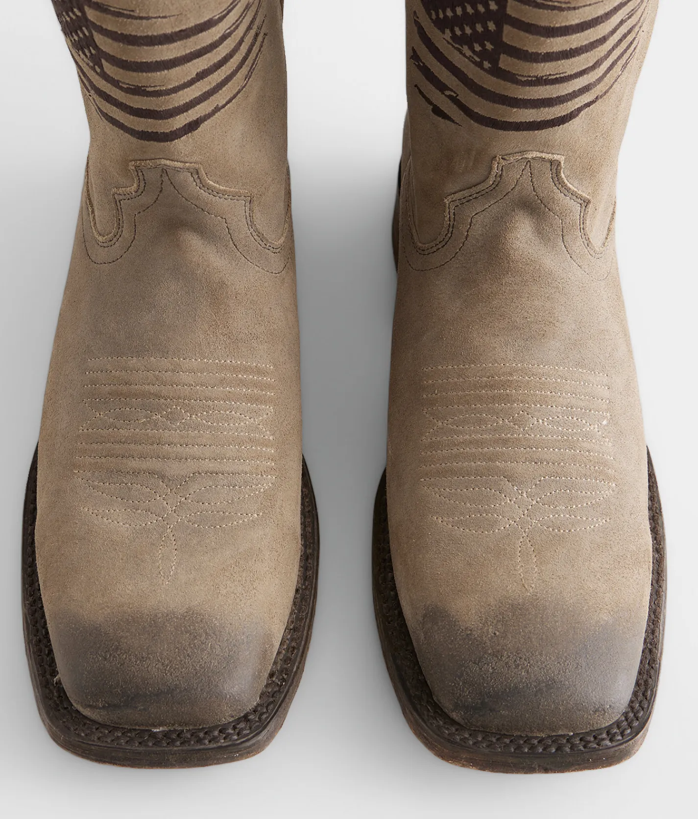 Ariat Circuit Patriot Leather Cowboy Boot Burned Grey Roughout Clearance