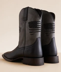 Shoes | Ariat Circuit Patriot Leather Cowboy Boot Black Night Gun Metal