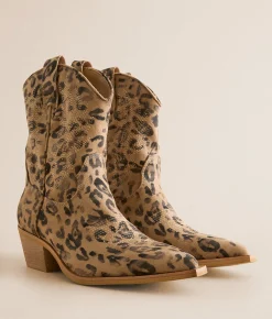 Mi.iM Claire Print Western Ankle Boot Leopard Best