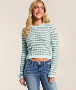 Tops | Billabong Claire Sweater Misty Blue
