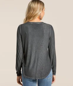 White Crow Clarie Lace-Up Top Black Hot