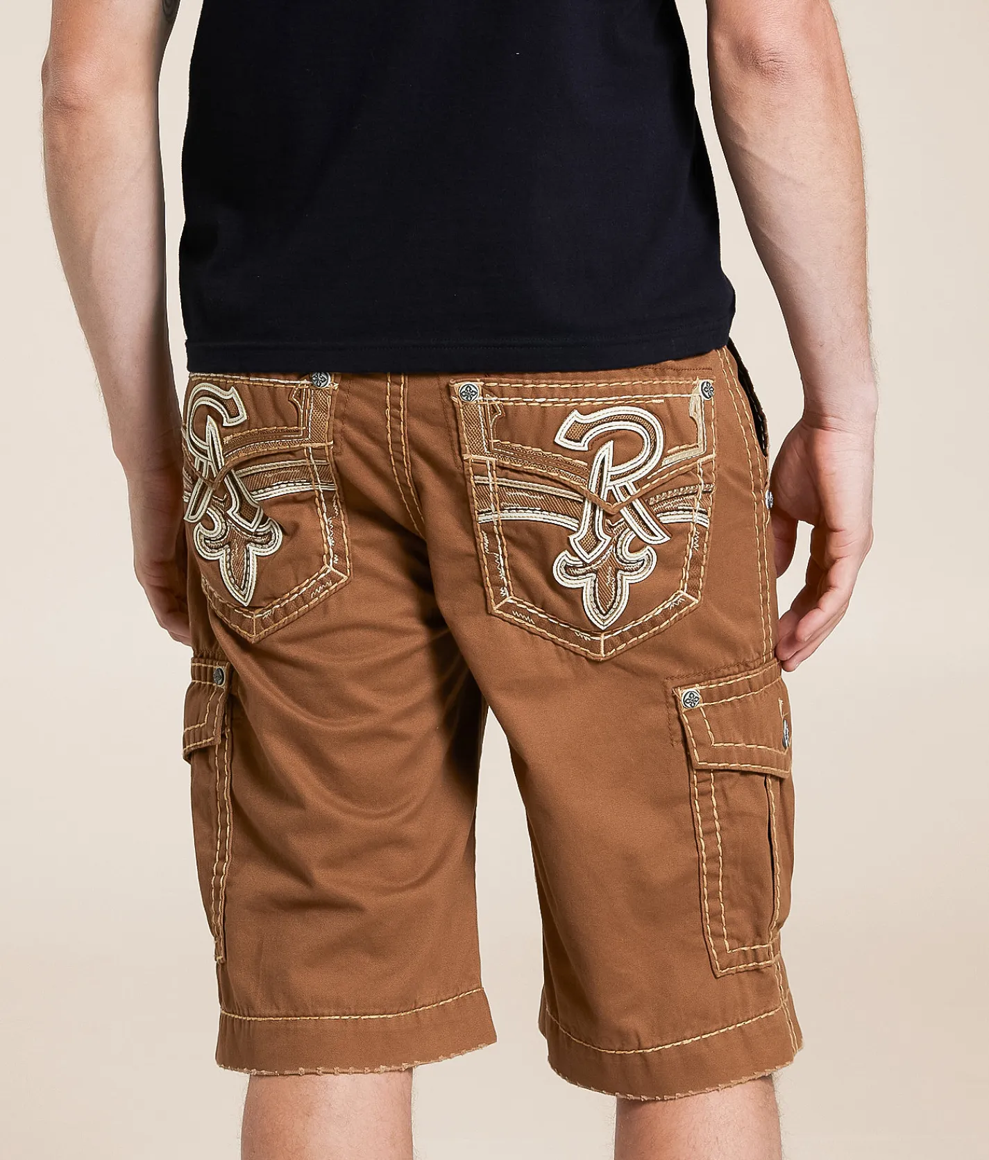 Rock Revival Classic Cargo Short Brown Sale