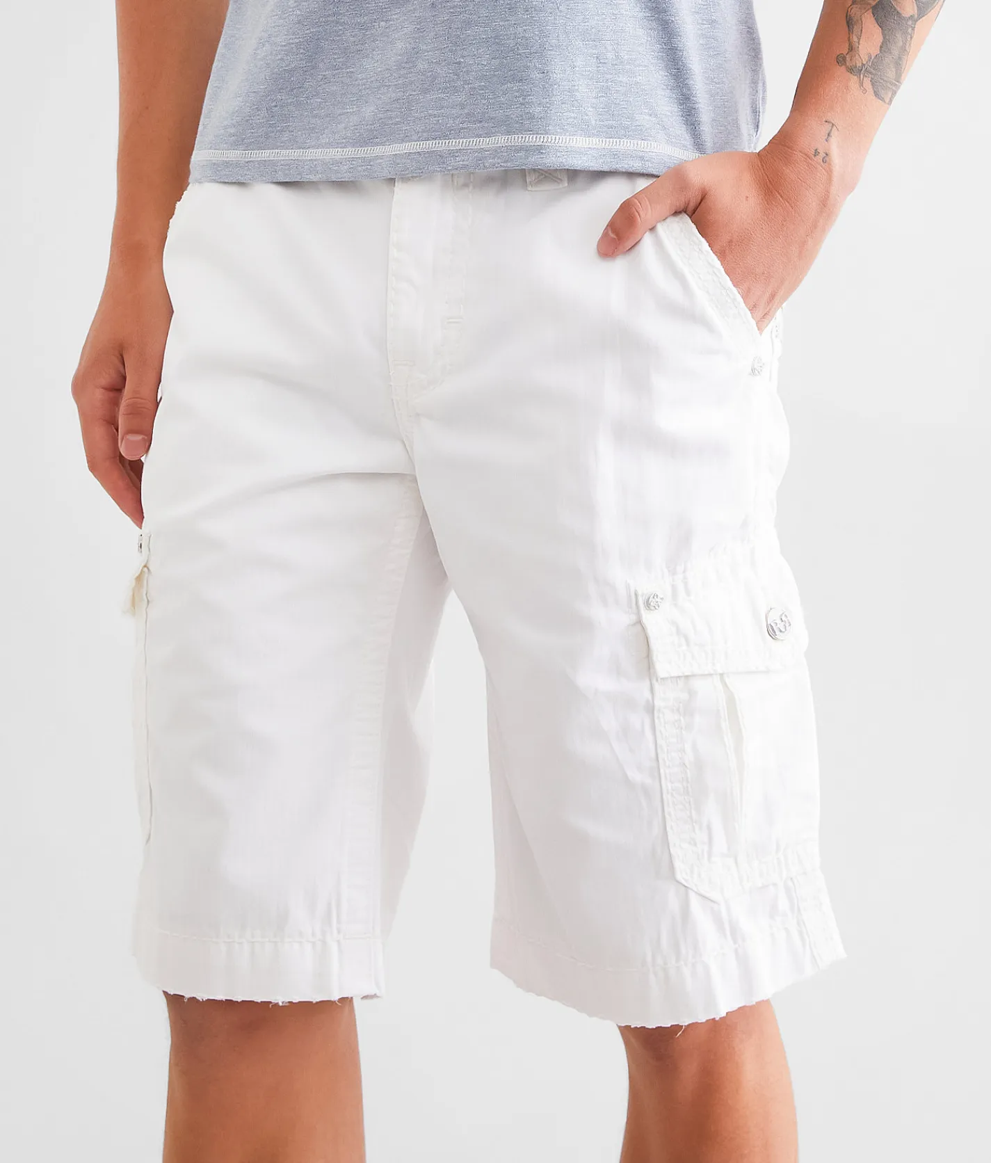 Rock Revival Classic Cargo Short White Discount