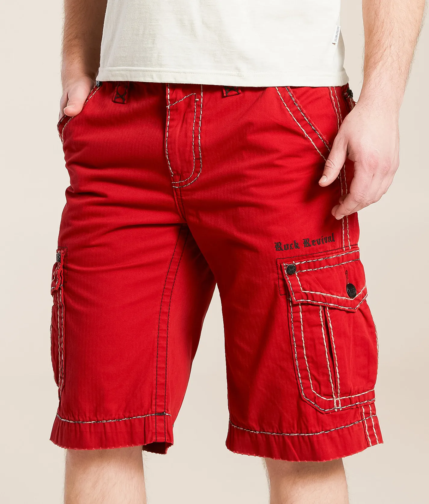 Bottoms|Shorts | Rock Revival Classic Cargo Short Red
