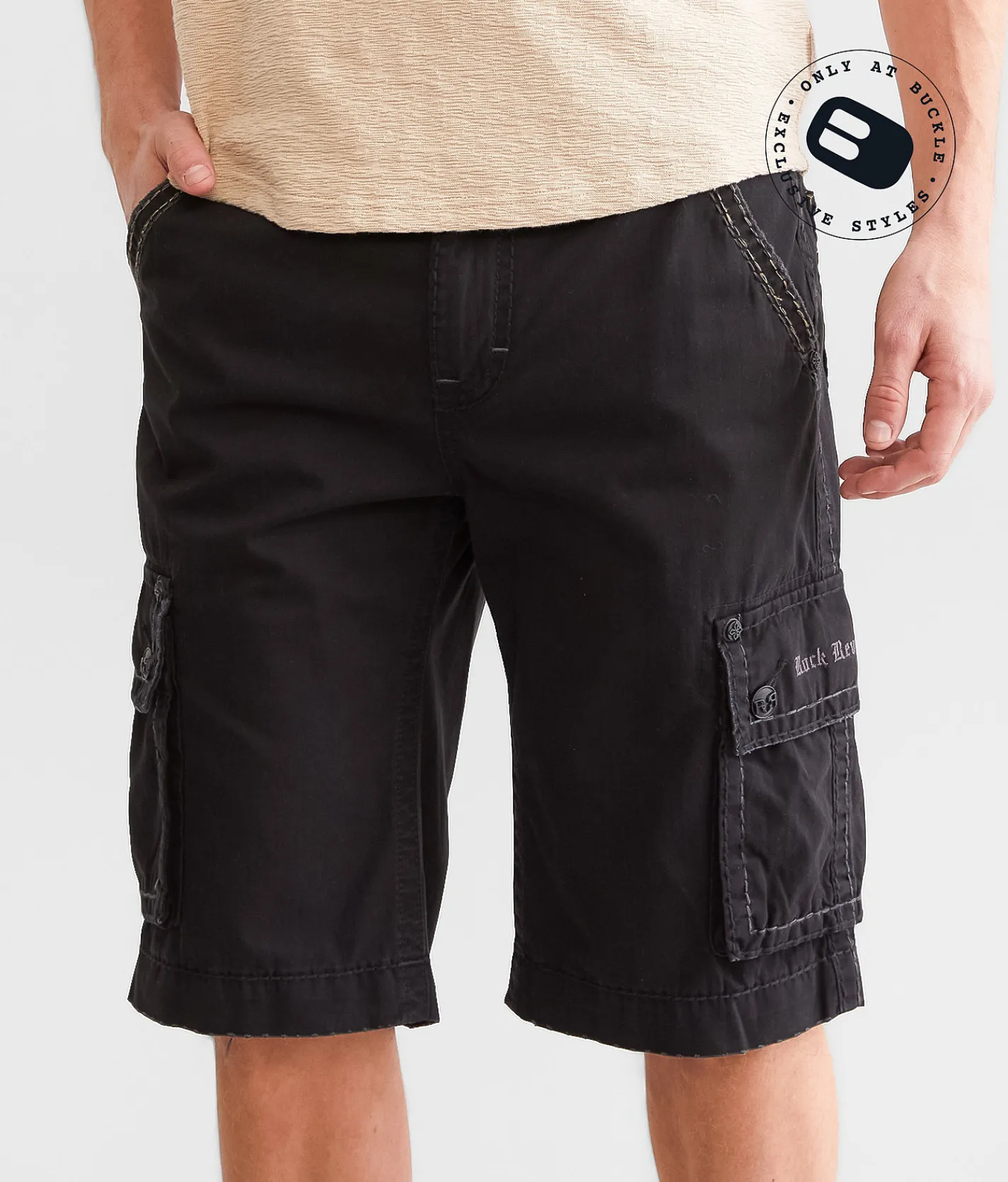 Bottoms|Shorts | Rock Revival Classic Cargo Stretch Short Black