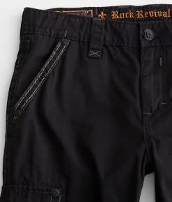 Bottoms|Shorts | Rock Revival Classic Cargo Stretch Short Black
