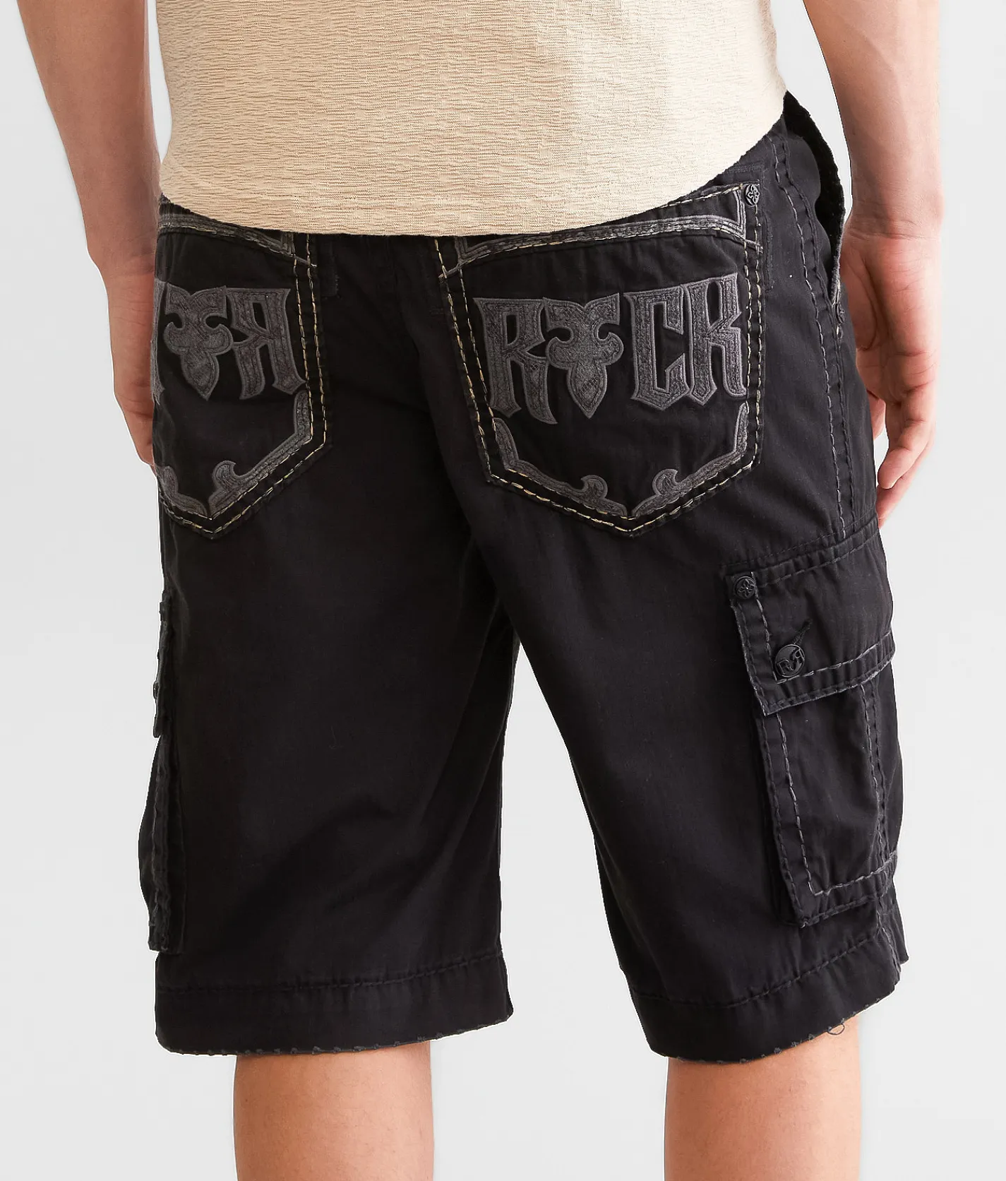 Bottoms|Shorts | Rock Revival Classic Cargo Stretch Short Black