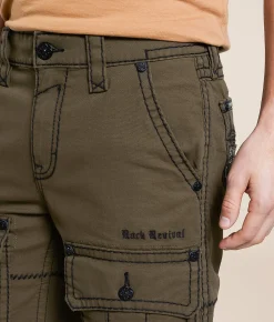 Rock Revival Classic Cargo Stretch Short Olive Green Best