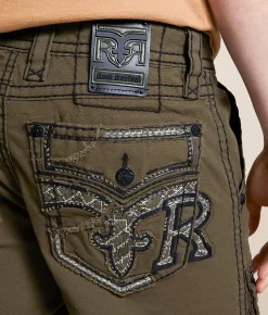 Rock Revival Classic Cargo Stretch Short Olive Green Best