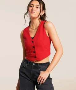 Double Zero Classic Cropped Vest Sage Green Best