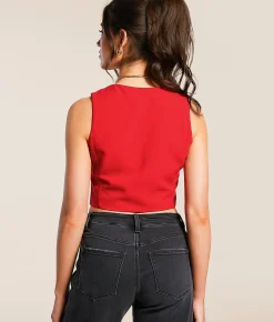 Double Zero Classic Cropped Vest Sage Green Best
