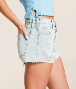 Z Supply Classic High Rise Denim Short Faded Indigo Sale