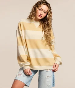 Tops | Free People Classic Stripe Pullover Periwinkle
