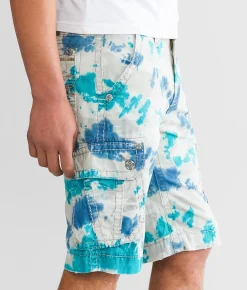 Rock Revival Classic Tie-Dye Cargo Short Blue Tie Dye Clearance