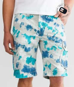 Rock Revival Classic Tie-Dye Cargo Short Blue Tie Dye Clearance