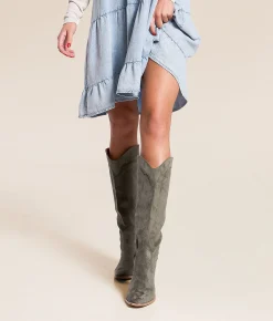 Shoes | Mi.iM Classy Tall Western Boot Olive