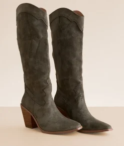 Shoes | Mi.iM Classy Tall Western Boot Olive