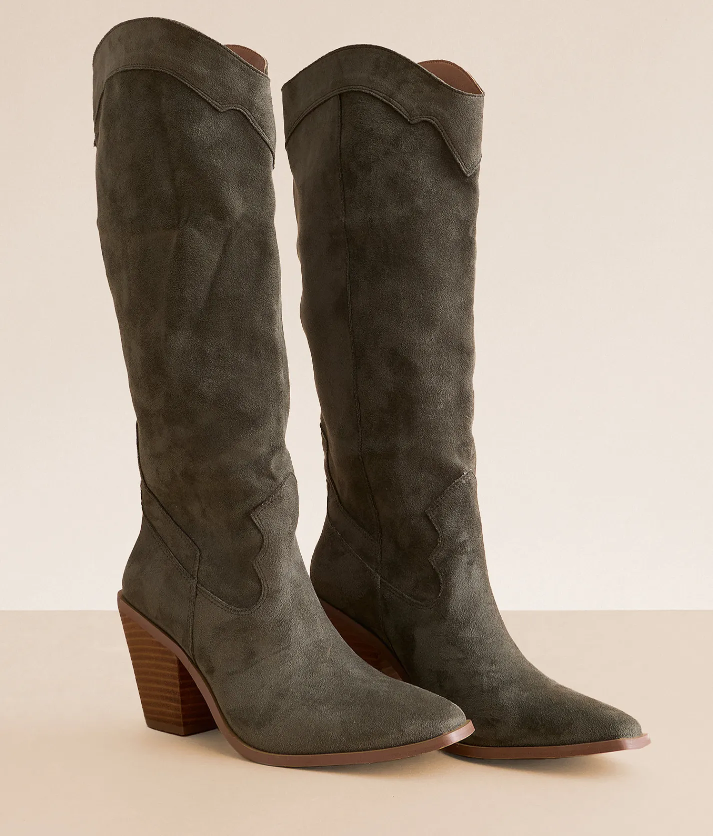 Shoes | Mi.iM Classy Tall Western Boot Olive