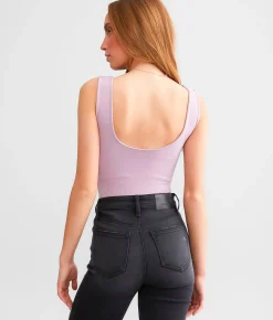 Free People Clean Lines Bodysuit Light Heather Grey Outlet