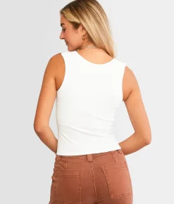 Tops | Free People Clean Lines Cropped Muscle Cami Tank Top Sky